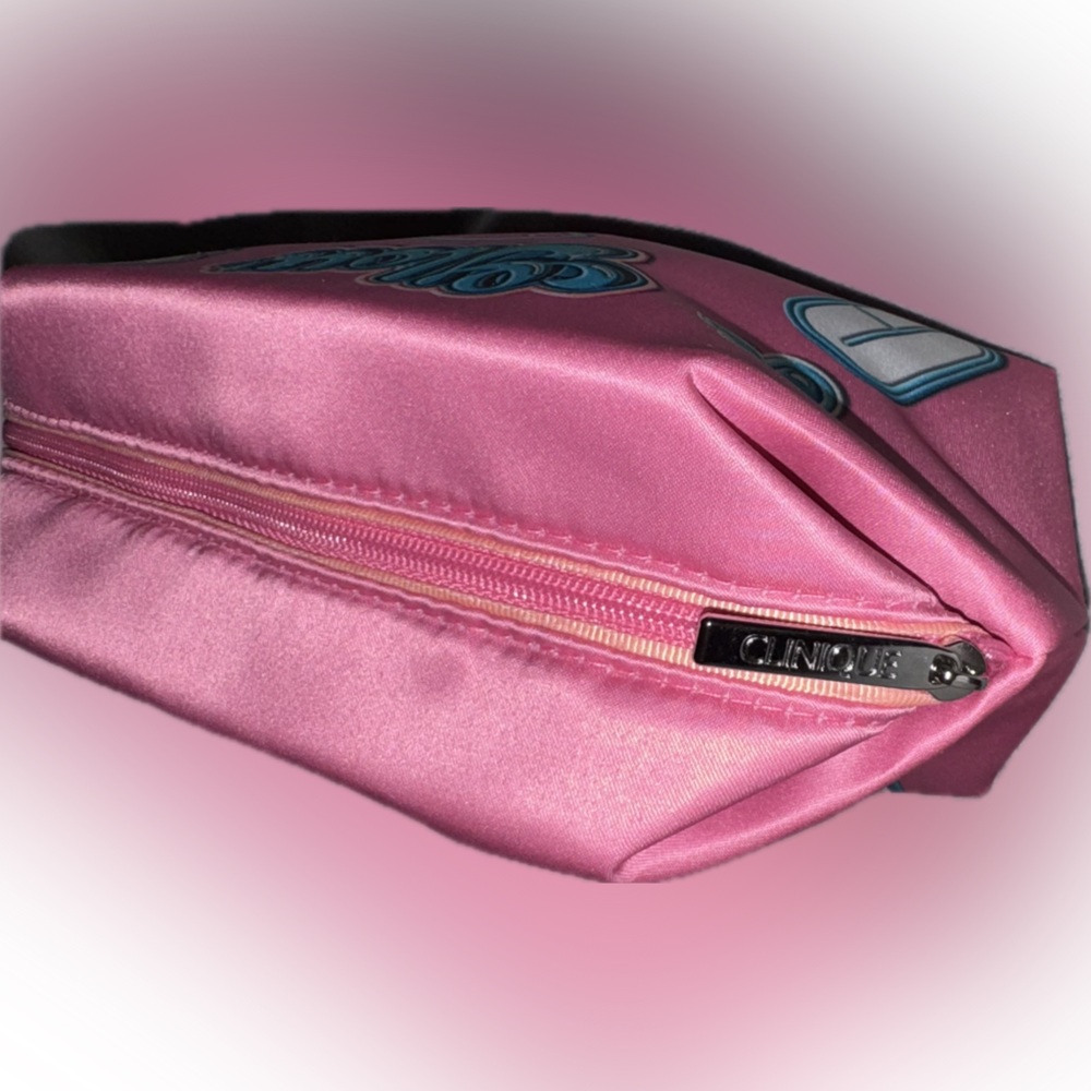 Clinique Pink Cosmetic Bag – Pink Galentine Glow Gift Pouch - Picture 2 of 5